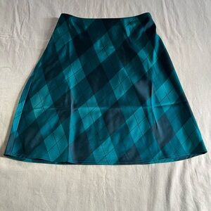 J. Crew Teal and Navy A-Line Skirt